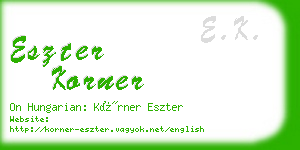 eszter korner business card